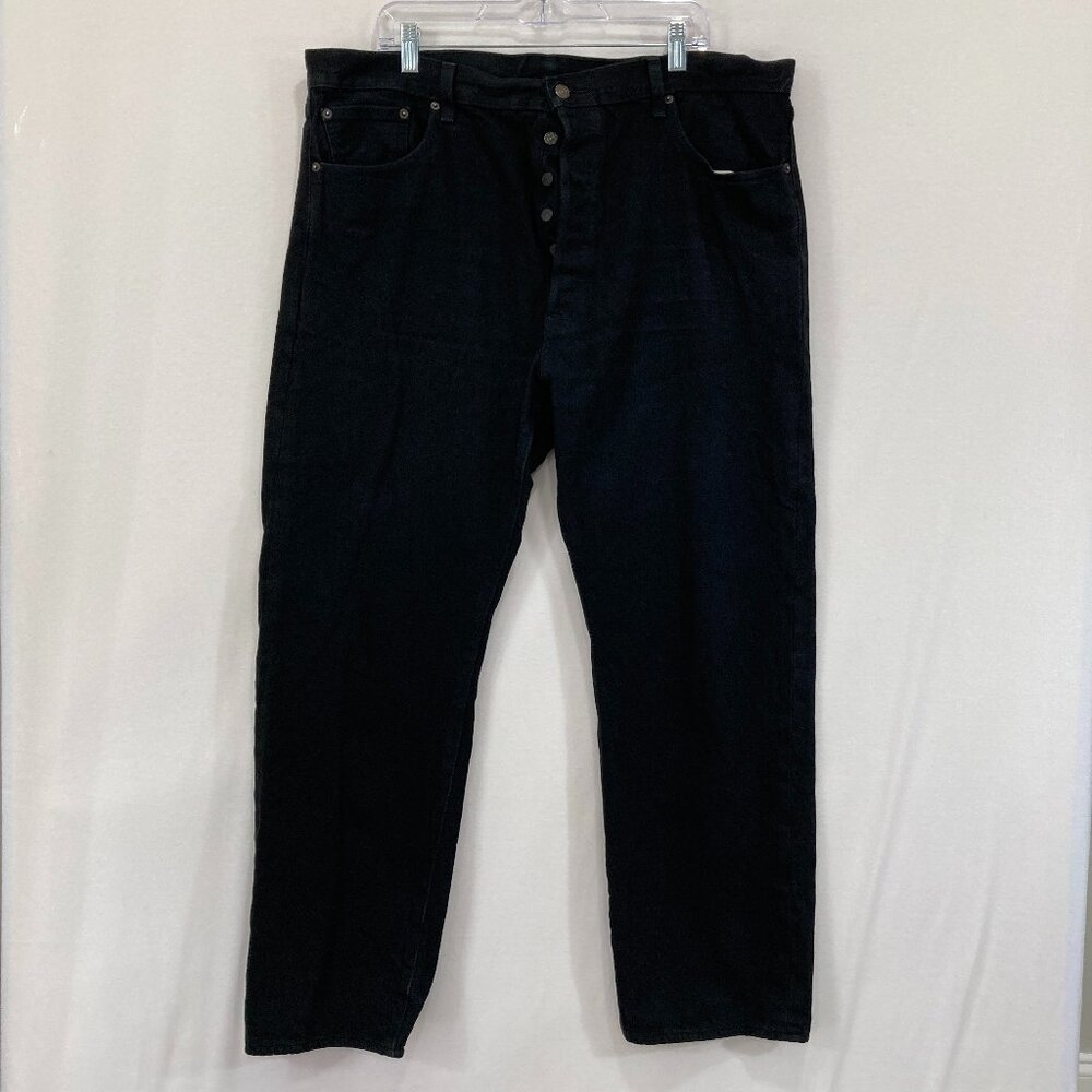 Levi's‎ Men's Jeans 501 size 42 x 32 Black Button Fly Straight Leg Classic